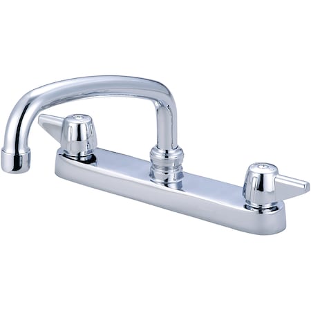 Central Brass Two Handle Cast Brass Kitchen Faucet, NPSM, Standard, Polished Chrome 0120-A